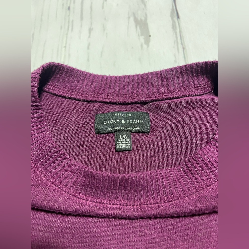 Lucky Brand Purple Pullover Sweater - Picture 3 of 4